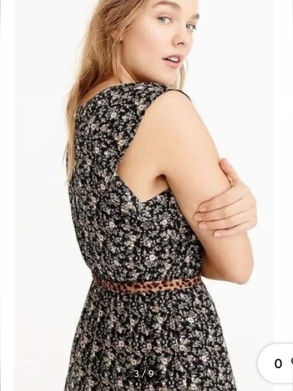 J. Crew Black Floral Midi Dress
